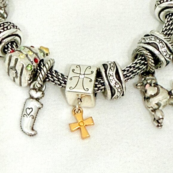 Brighton Add-a-Charm Bracelet with 12 charms 8" Length - Picture 3 of 15